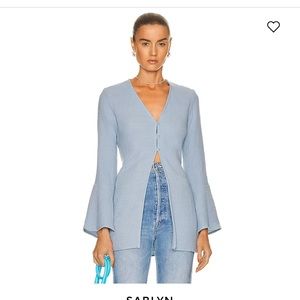 SABLYN Ady Sweater, Blue Gauze 3 Button front Cardigan, Size Small